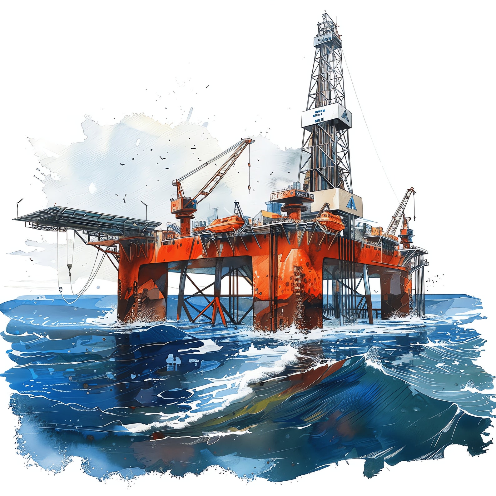 Oil Rig PNG Clipart Bundle - 48 High Quality PNG - Instant Download ...
