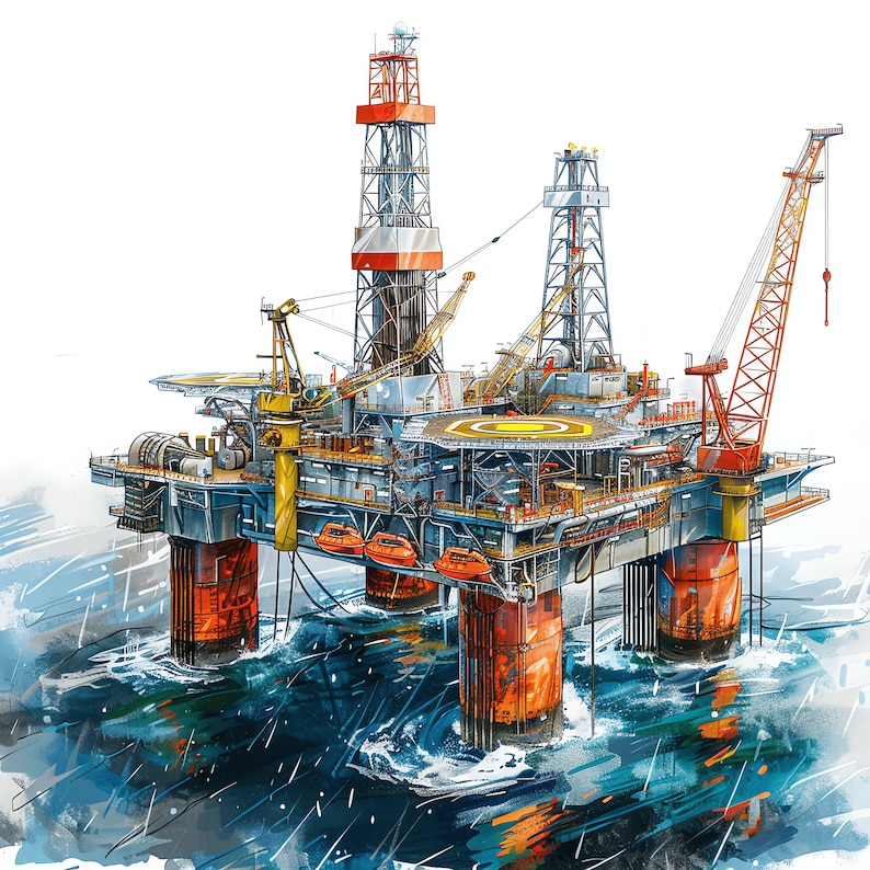 Oil Rig PNG Clipart Bundle - 48 High Quality PNG - Instant Download ...