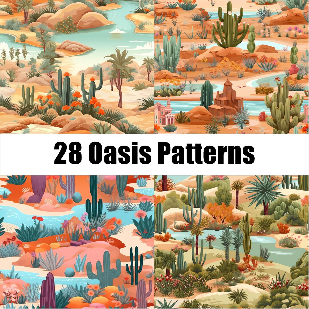 28 Oasis in the Desert Digital Paper Pack for Scrapbooking Etsy