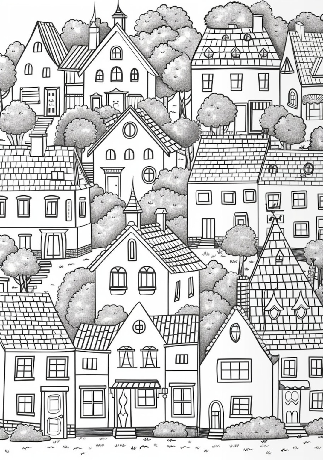 Adorable Town Coloring Pages PDF Bundle - 44 High Quality Images ...