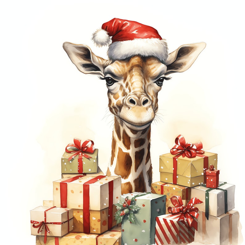 Giraffe Christmas PNG Clipart Bundle - 40 High Quality PNG - Instant ...
