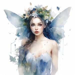Clipart fate eteree - 40 JPG di alta qualità - Download digitale - Creazione di biglietti, tecniche miste, artigianato digitale con carta
