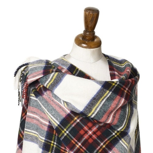 Bronte Moon Merino Lambswool Muted Blue Stewart Tartan Etsy