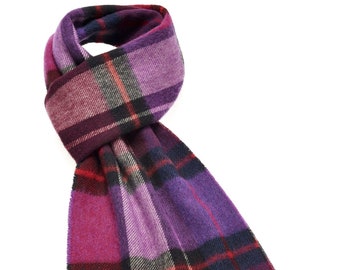 Madison Mulberry Scarf, Merino Lambswool, Made in England