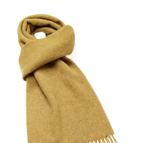 Luxury Merino Lambswool Scarf Gold - Made in England