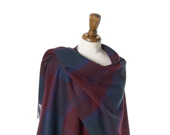 Bronte by Moon Full Size Ruana - Merino Lambswool - Tartan Lindsay