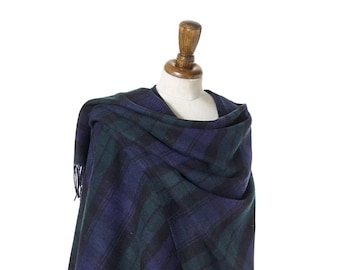 Bronte by Moon Full Size Ruana - Merino Lambswool - Tartan Black Watch - Clan Campbell