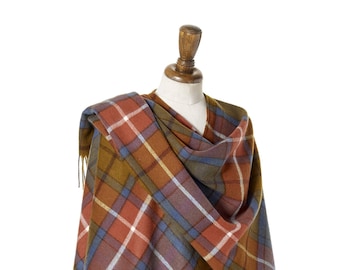 Bronte by Moon Full Size Ruana - Merino Lambswool - Tartan Antique Buchanan