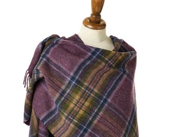 Bronte by Moon Ruana - Merino Lambswool - Heather Stewart Tartan