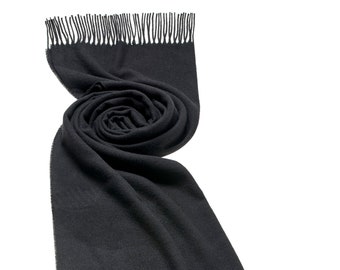 BABY WOOL BLANKET STOLE ブラック Blanket Scarf - Shawl - Stole - Wrap - Plain Luxury Black - Etsy