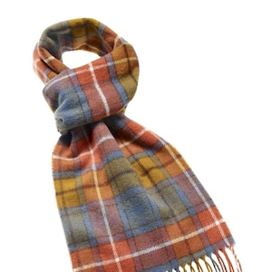 Bronte Moon - Antique Buchanan Tartan Scarf - Unisex Scarf - Merino Lambswool Scarf - Made in England