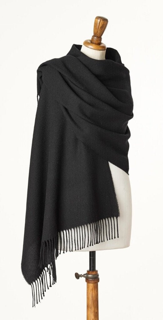 Blanket Scarf Shawl Stole Wrap Plain Luxury Black Etsy Ireland