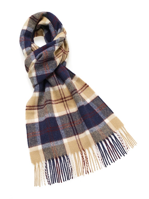 Edinburgh 100/% Lambswool Luxury Scottish Tartan Scarf Stewart Navy