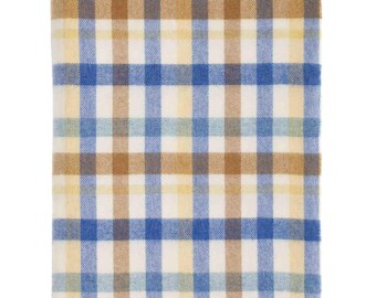 Multi Plaid / Buttercup & Blue Merino Lambswool Throw