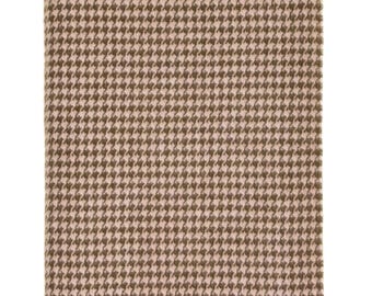 Houndstooth-Khaki/Blush-Merino Lambswool Throw-Made in England