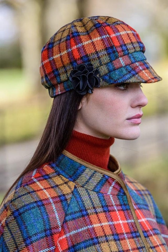 Ladies Tweed Newsboy Hat Wool Hat 