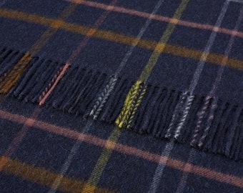 Throw Blanket, wool blanket, Denim Blue Blanket, Home Decor, Made in England