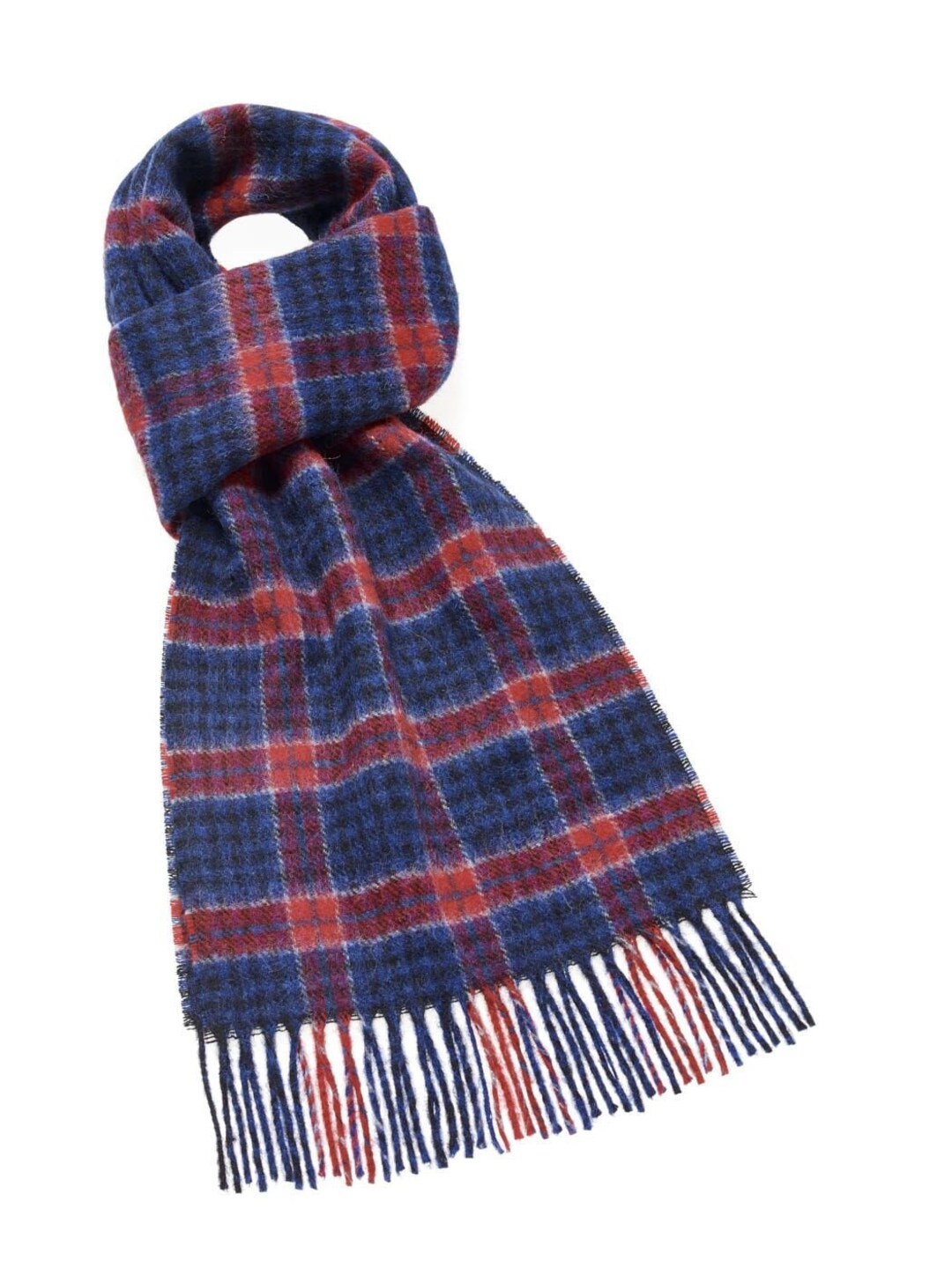 Malvern Cobalt Scarf Merino Lambswool Made in England