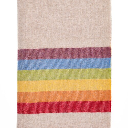 Beige shops Pride Rainbow Throw Blanket, Pride Blanket, Shetland Pure New Wool, Made in England