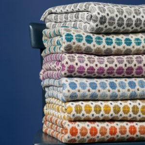 Merino Lambswool Throw Blanket - Milan Range - Made in England - Bronte Moon