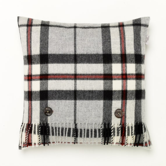 Plaid Lambswool Pillow Cover