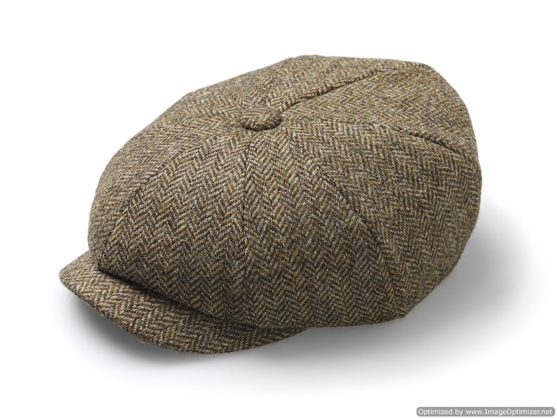 Herringbone Baker Boy Cap Country Brown Unisex Newsboy Cap Hat Made In England