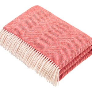 Pure New Wool - Herringbone Mix Flame - Throw Blanket - Bronte by Moon