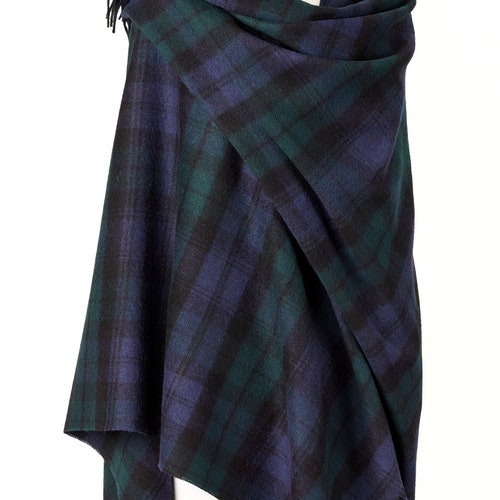Bronte Moon Clan Campbell Black Watch Tartan Plaid Ruana Etsy