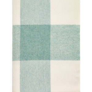 Pastel Blockcheck Eucalyptus, Merino Lambswool Throw, Bronte Moon,