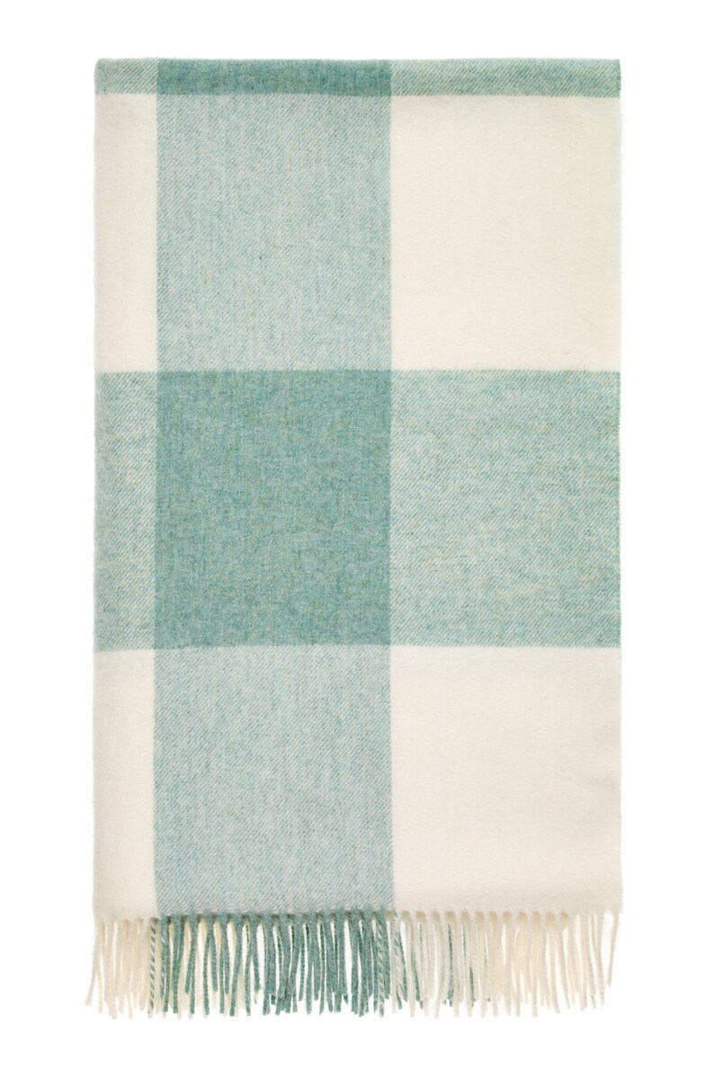 Pastel Blockcheck Merino Lambswool Throw - Thumbnail 2