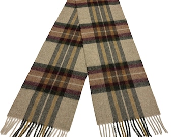 Ripon Olive Scarf, Merino Lambswool, Made in England