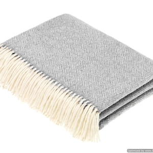 Merino Lambswool Throw Blanket -  Parquet Gray Throw Blanket