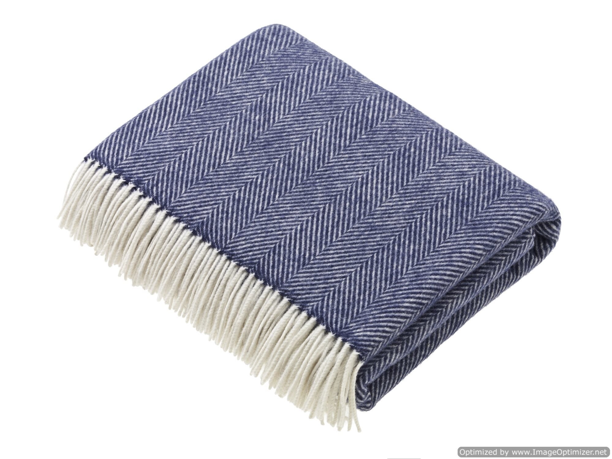 Navy blue retail herringbone throw