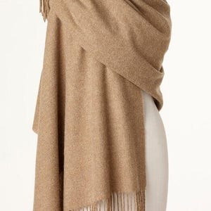 Blanket Scarf - Shawl - Stole - Wrap - Plain Luxury Camel