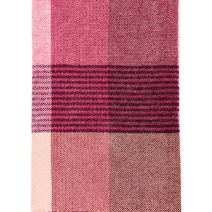 Shetland Pure New Wool - Lindley Raspberry - Throw Blanket - Bronte by Moon