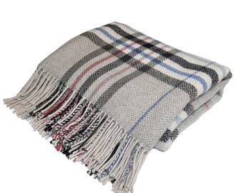 Moraig Pewter - Merino Lambswool Throws - Made in Scotland