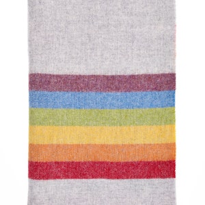 LGBTQ Pride Rainbow Throw Blanket, Pride Blanket, Gray Wool Blanket, Made in England