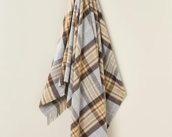 Tartan Plaid- Merino Lambswool Throw Blanket- Clan McKellar Tartan - Made in England