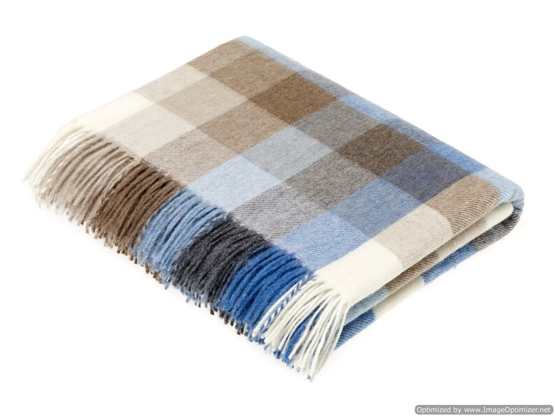 Bronte Moon Merino Lambswool Throw Blanket Harlequin Aqua Etsy