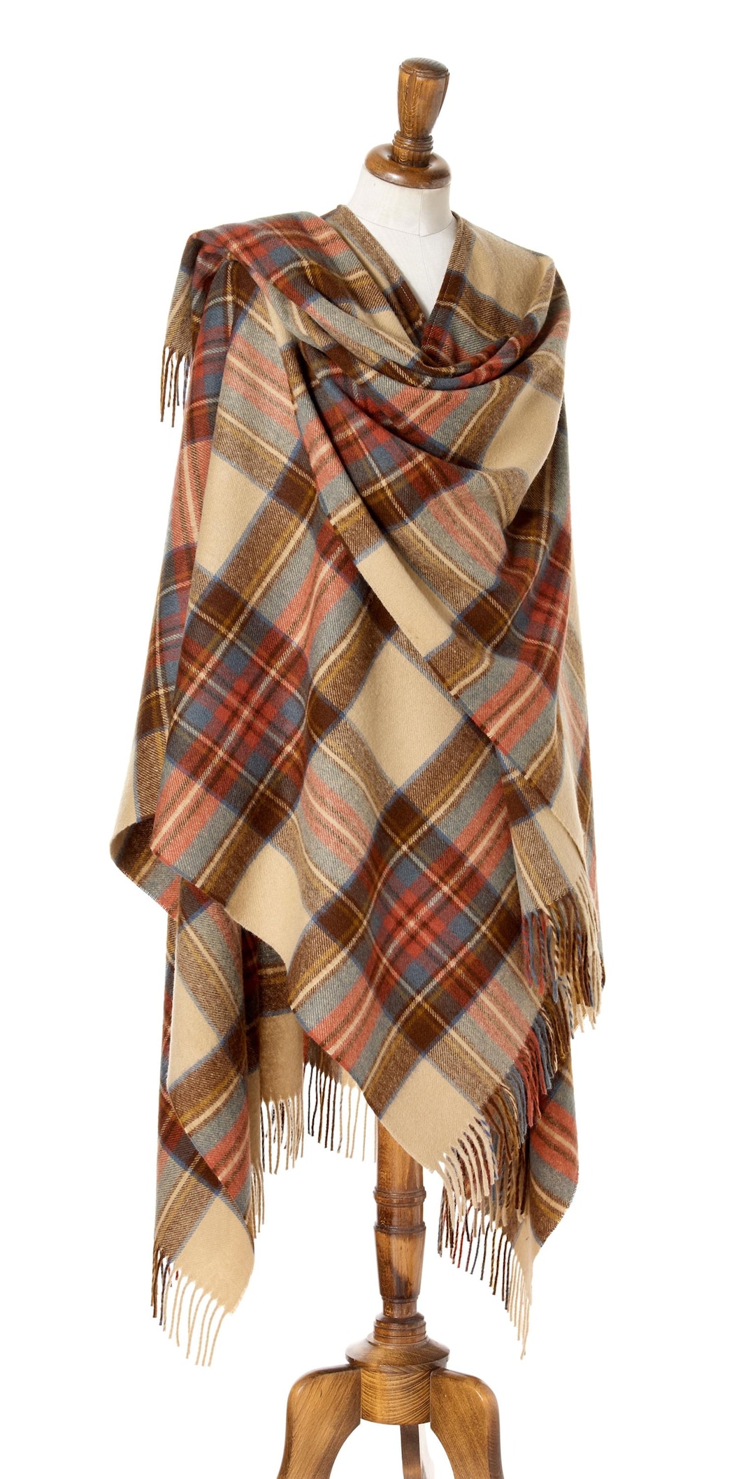 Bronte by Moon Full Size Ruana - Merino Lambswool - Tartan Antique ...