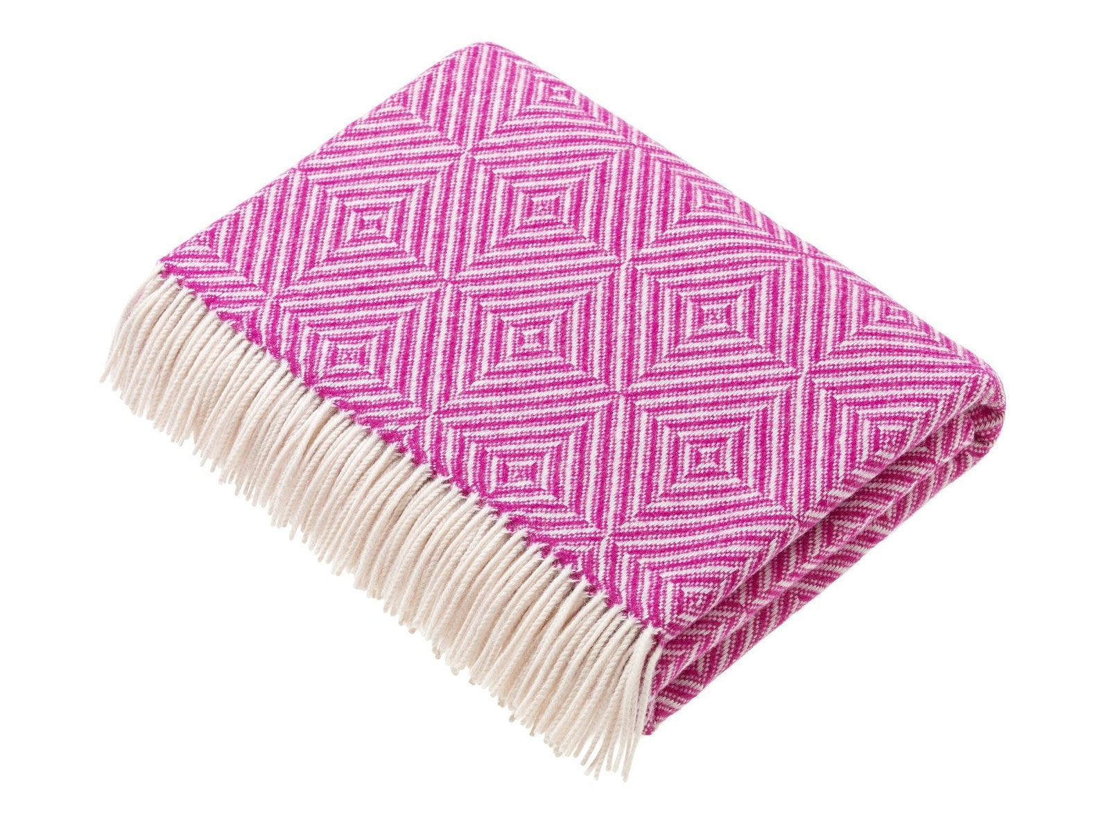 Pink Fuchsia Throw Blanket Pink Wool Blanket Pink Throw Etsy