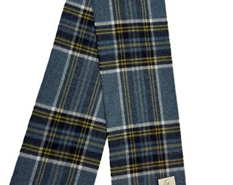 Romford Gray and Yellow Scarf, Merino Lambswool Scarf, Made in England
