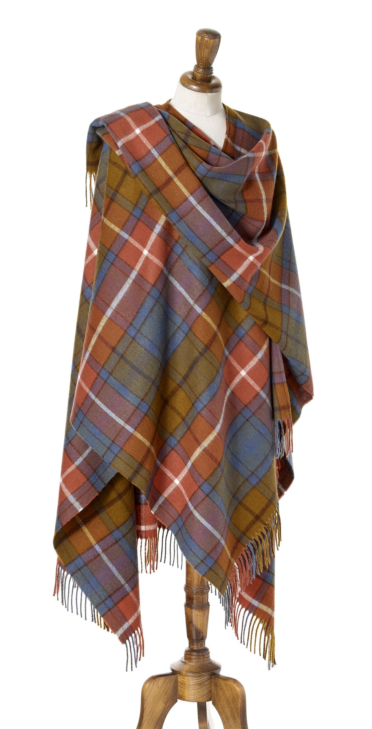 Bronte by Moon Full Size Ruana - Merino Lambswool - Tartan Antique ...