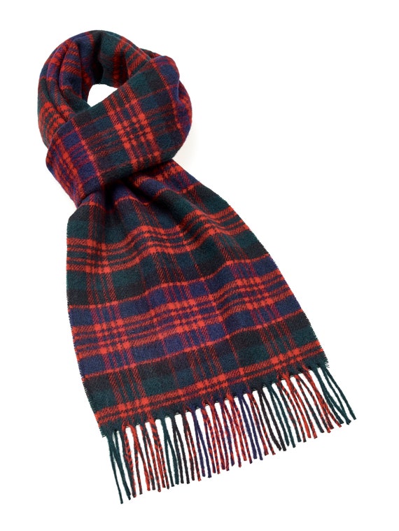 Bronte Moon Merino Lambswool Tartan Wide 10" Clan Macdonald Scarf - Made in the UK