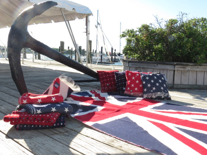 Union Jack Merino Lambswool Throw Blanket Bronte Moon Made Etsy