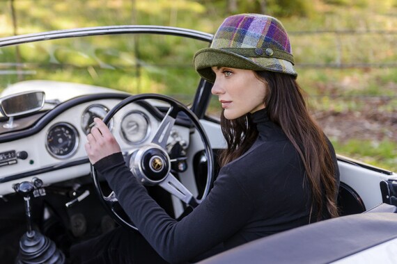 Ladies Tweed Clodagh Hat Purple Plaid 