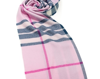 Alpaca Blanket Scarf - Westminster Pink - 24" Wide - Made in England - Bronte Moon