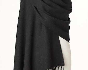 Blanket Scarf - Shawl - Stole - Wrap - Plain Luxury Black