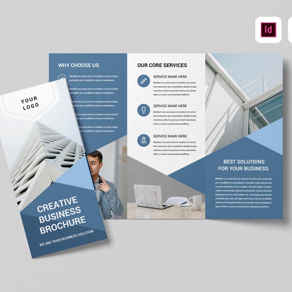Business Trifold Broschüre Vorlage | MS Word Vorlage | Broschüre Design Layout | Dreifache Firmenbroschüre, Firmenbroschüre Handout Design