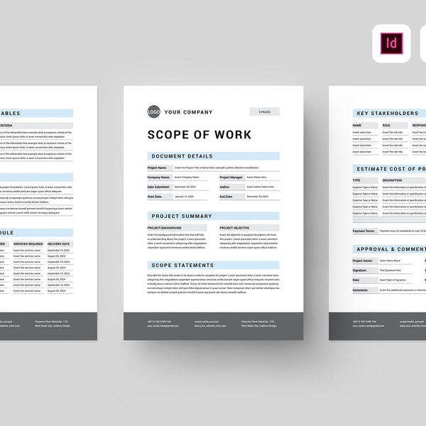 Scope Of Work Template | SOW Template | Microsoft Word Template | Project Outline | Statement Of Work | Project Management | Project Scope